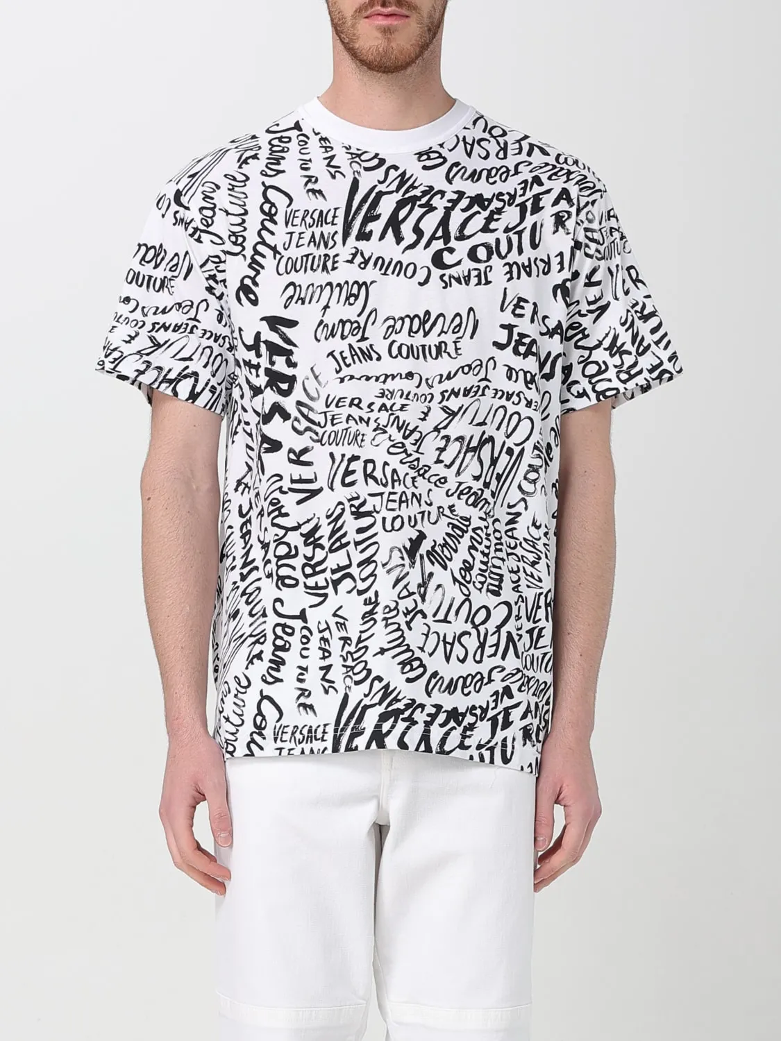 T-shirt in cotone stampato Versace Jeans Couture