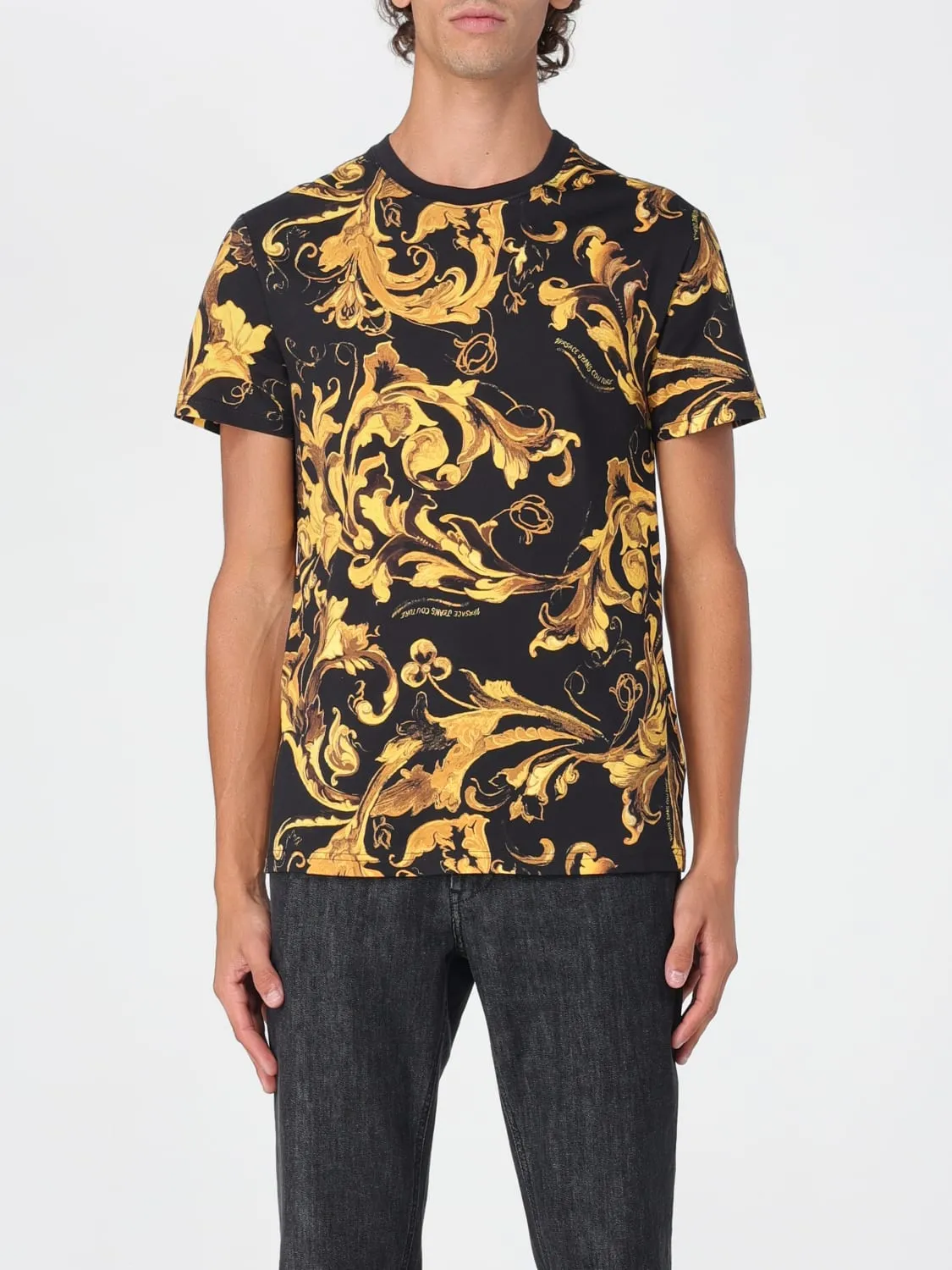 T-shirt Versace Jeans Couture in cotone con Versace Baroque