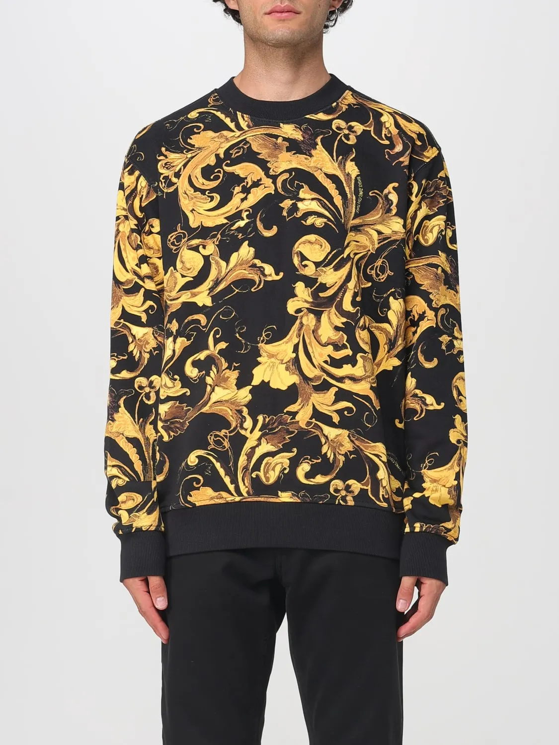 Felpa Versace Jeans Couture in cotone con stampa Versace Baroque