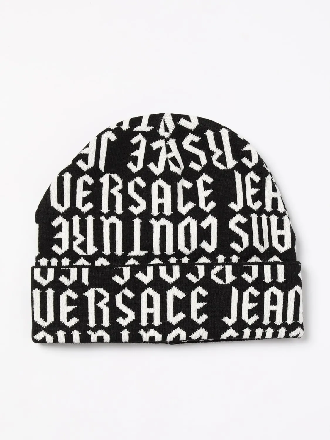 Cappello Versace Jeans Couture in maglia stretch con logo jacquard