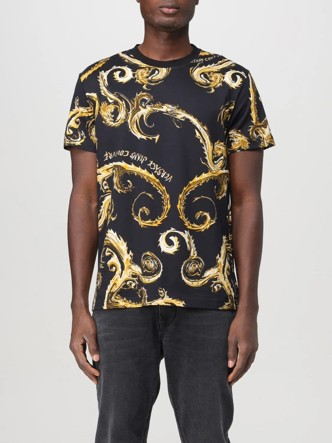 T-shirt Baroque Versace Jeans Couture in cotone stampato