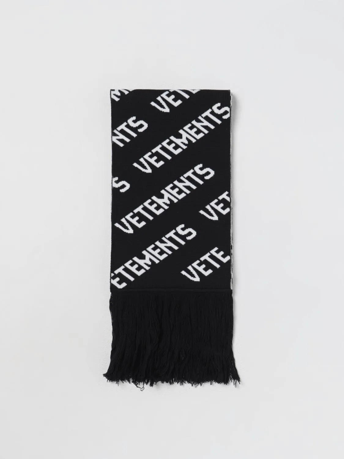 Sciarpa Vetements in lana con logo jacquard