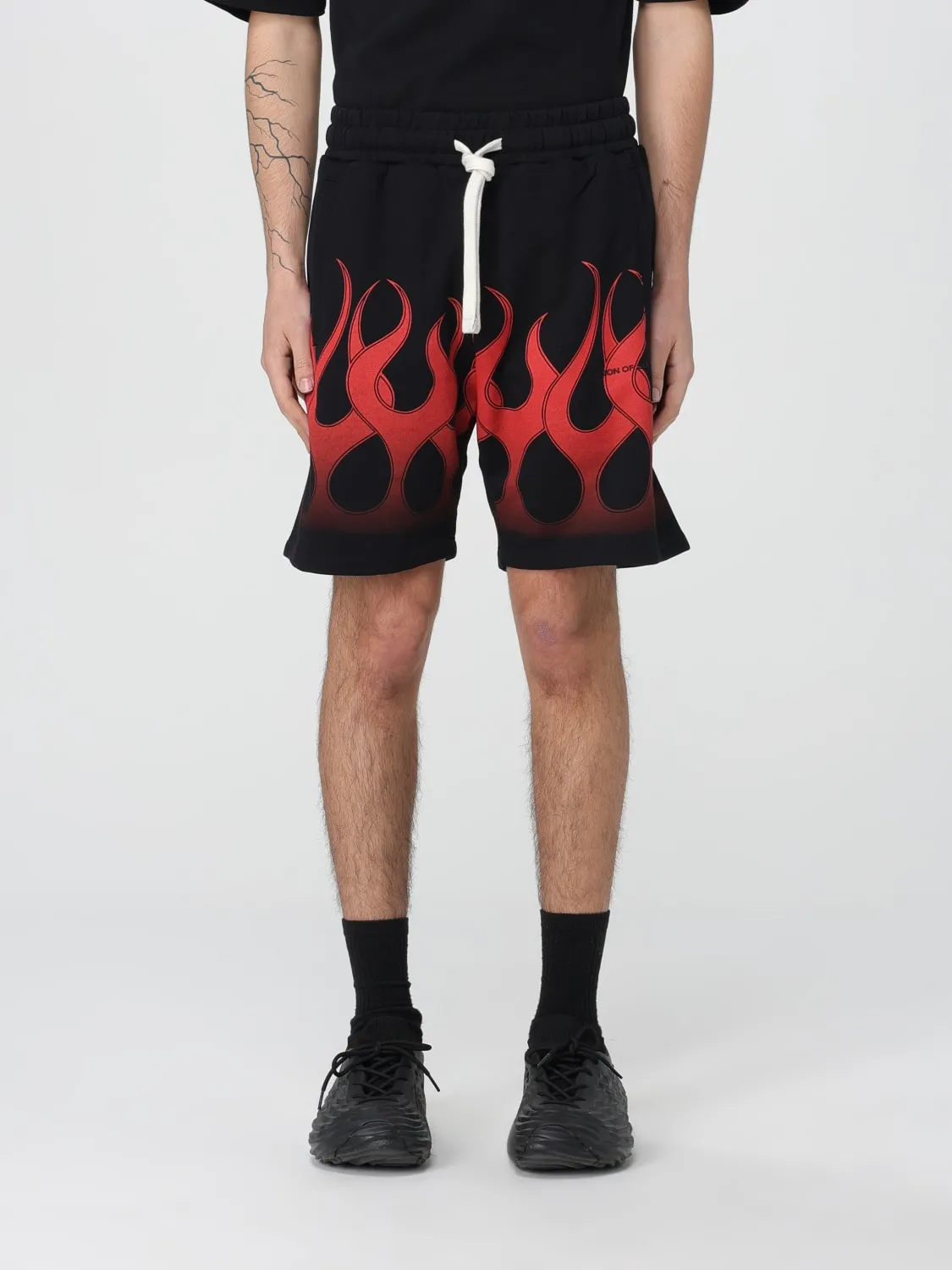 Bermuda Vision Of Super in cotone con stampa flame