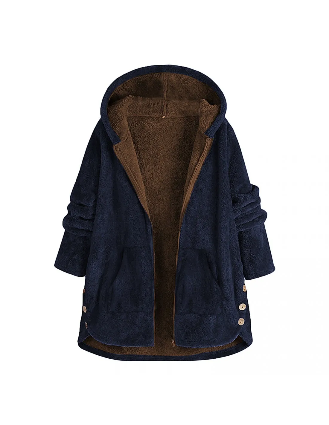 Women Overcoats Warm Long Sleeve Hooded Coat 2022 Autumn Winter Clothes Fleece Jackets For Women Throw Over For Women J