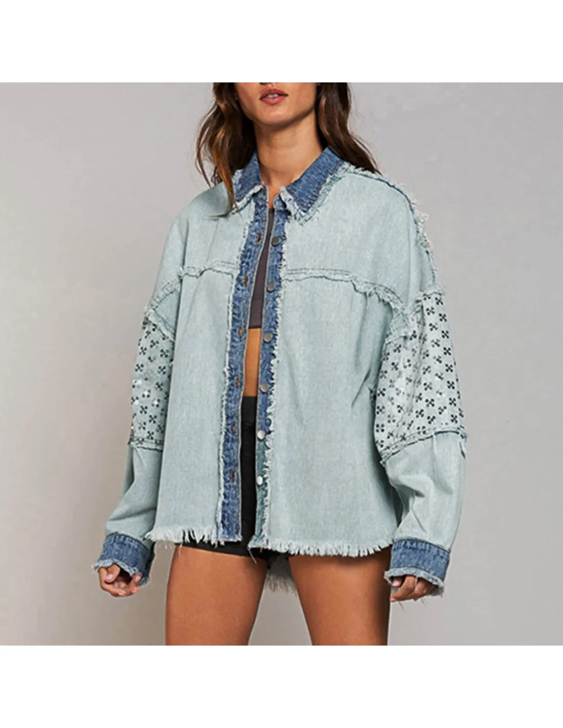 Women Shirt Jacket Denim Jean Jacket Spring Autumn Outwear Long Sleeve Jacket Female Streetwear Fashion Shirt Coat Chic