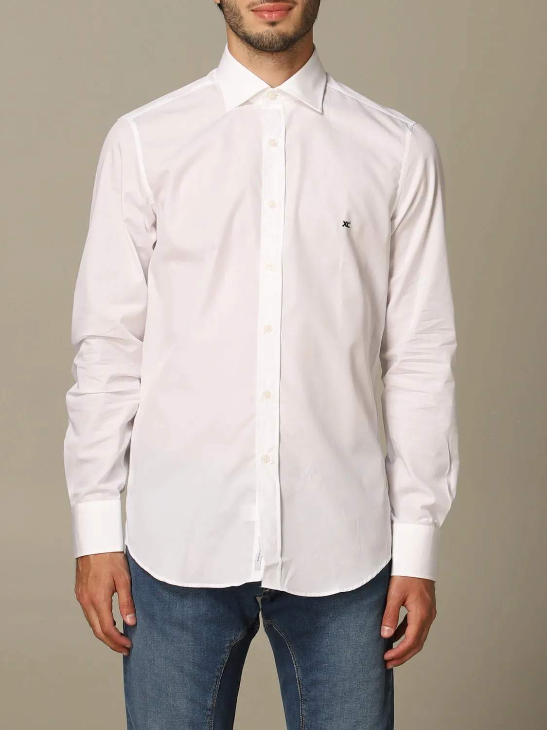 Camicia XC in cotone no iron con logo ricamato