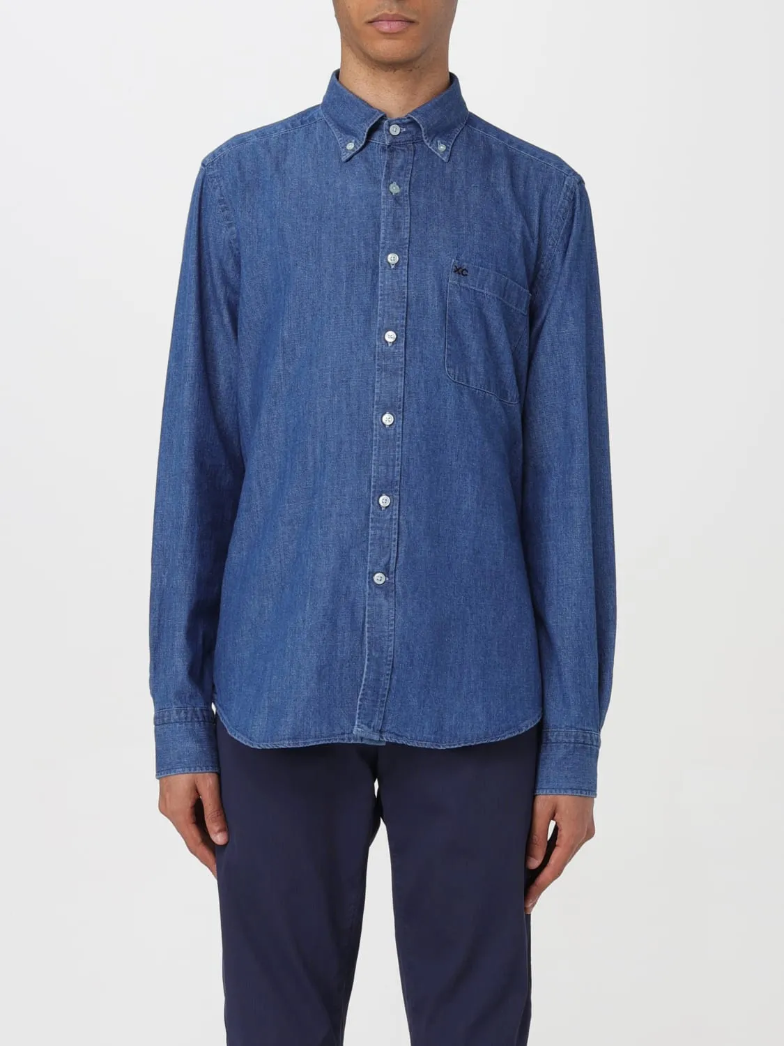 Camicia XC in denim con logo ricamato