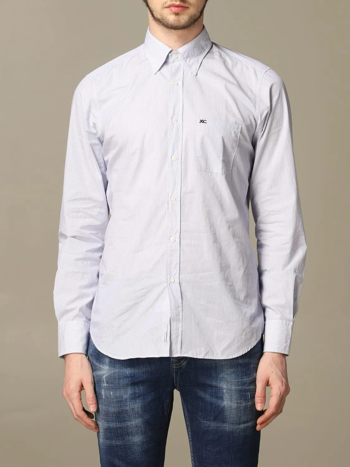 Camicia XC in cotone lavato a micro righe