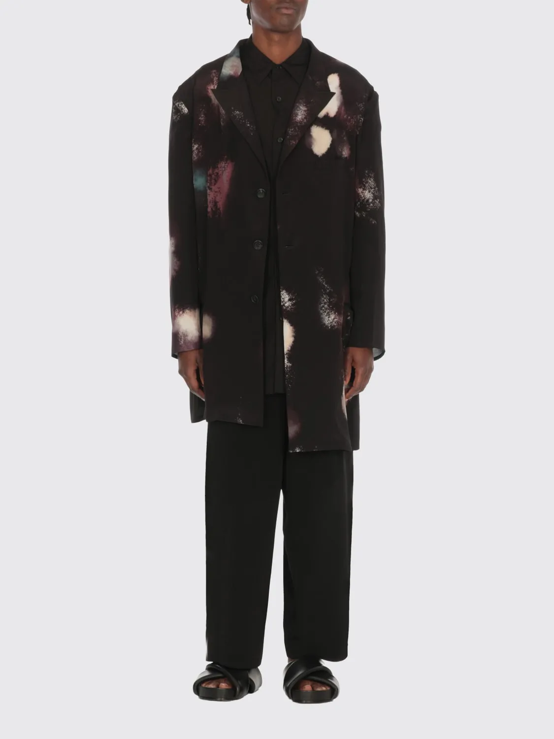 Blazer lungo in seta stampata Yohji Yamamoto