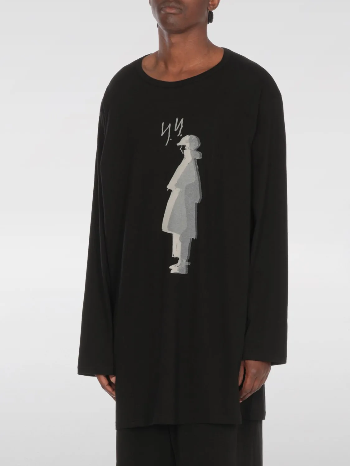 T-shirt a girocollo con grafica Yohji Yamamoto