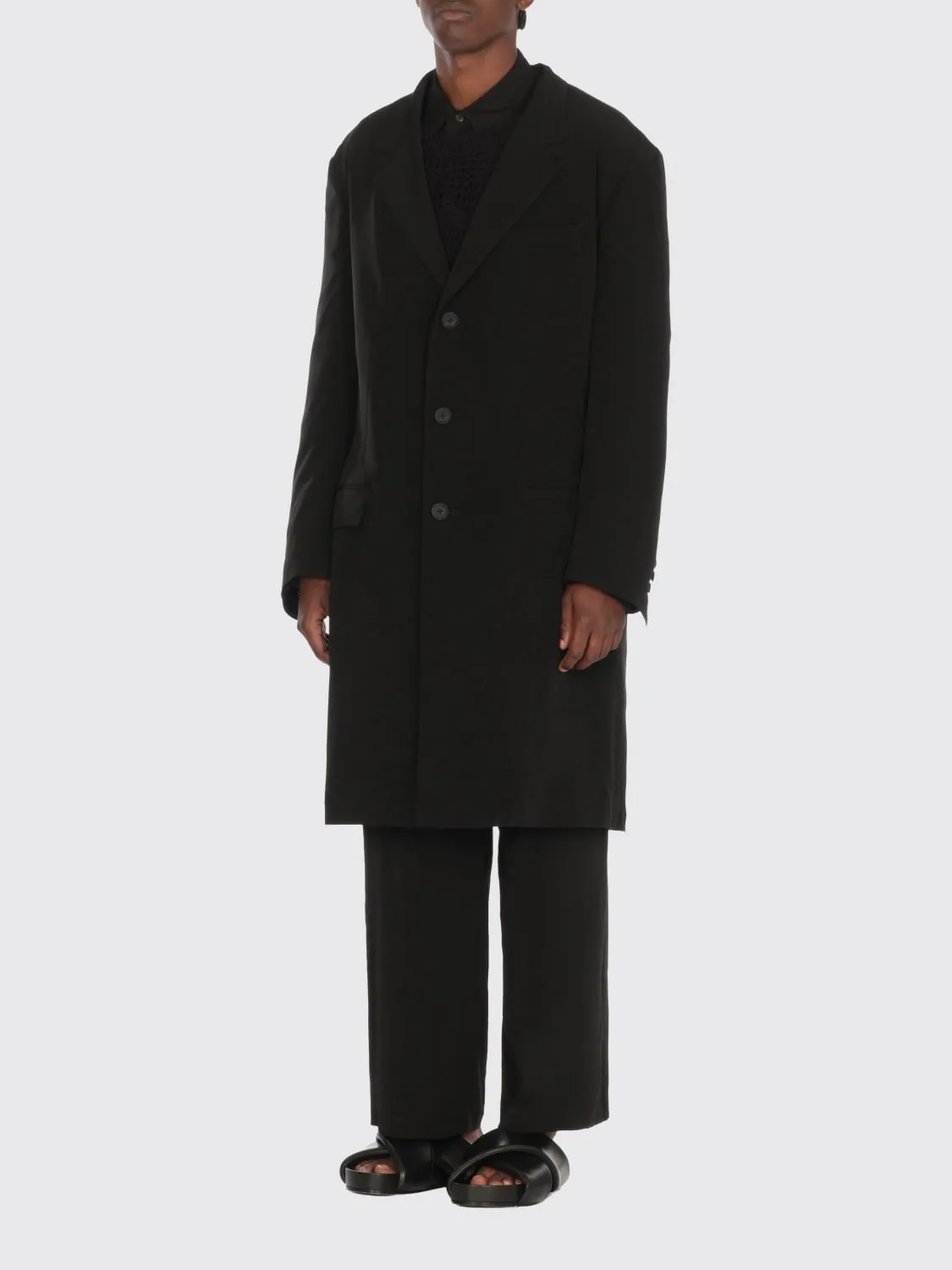 Cappotto lungo a monopetto con zip Yohji Yamamoto