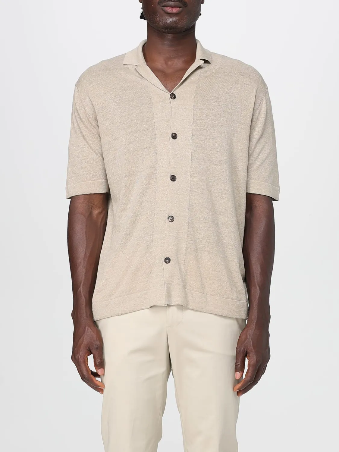 Camicia Zanone in maglia di misto lino e cotone