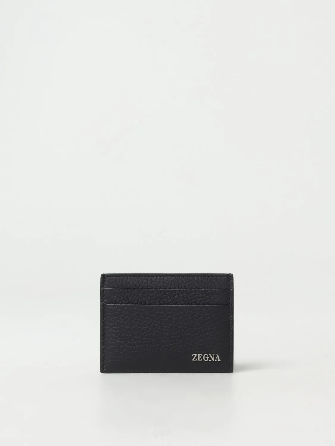 Portacarte di credito Zegna in pelle martellata