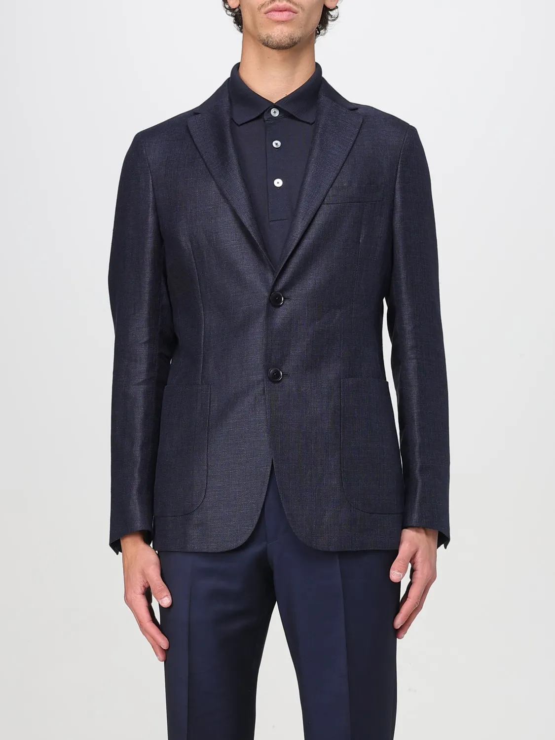 Blazer a monopetto Zegna in misto lana