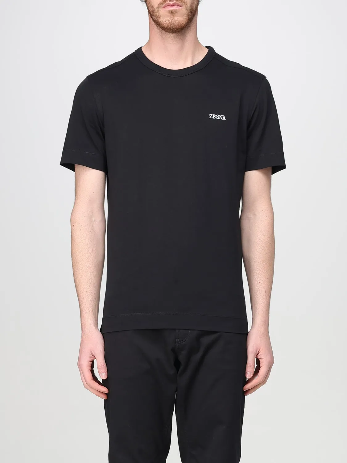 T-shirt basic con mini logo Zegna